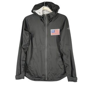 The North Face Waterproof Hooded Rain Jacket Size S USA Flag Patriotic Outdoors
